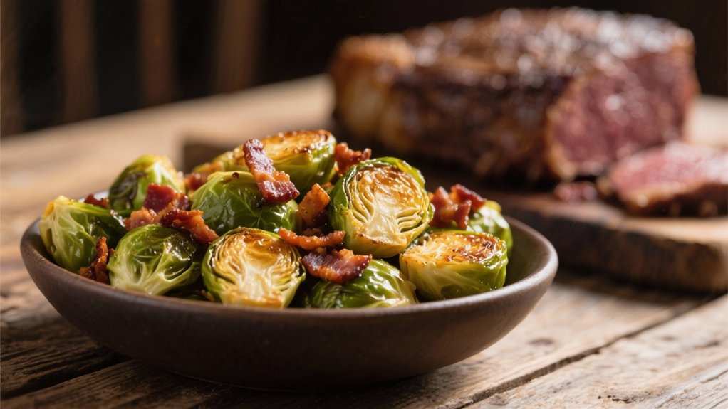 crispy bacon roasted sprouts