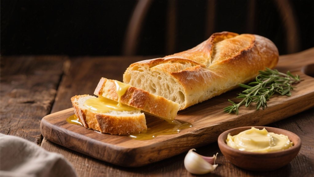 crispy baguette with garlic butter