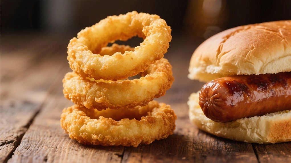 crispy beer battered onion rings