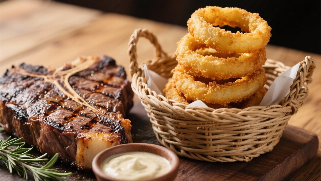 crispy beer battered onion rings