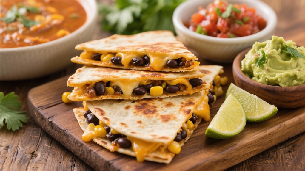 crispy black bean quesadillas