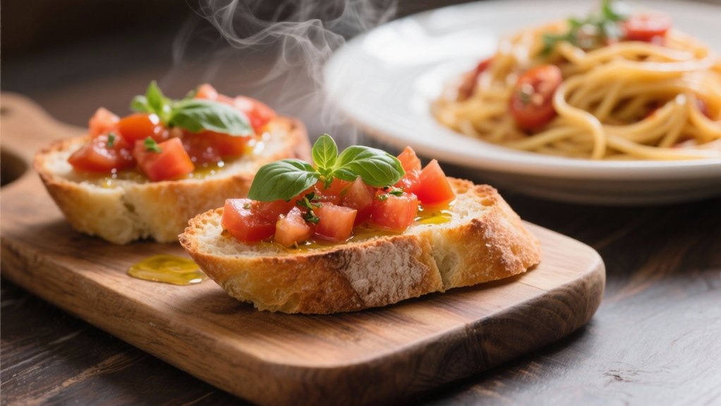 crispy bread fresh toppings
