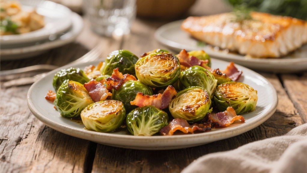 crispy brussels sprouts and bacon