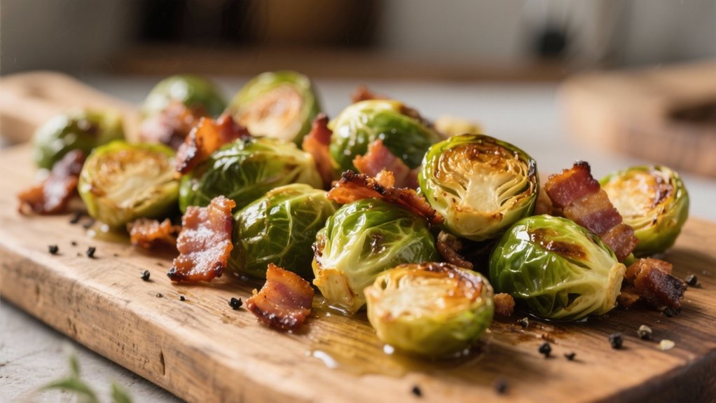 crispy brussels sprouts with bacon