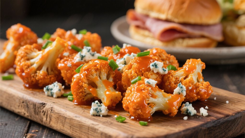 crispy buffalo cauliflower bites