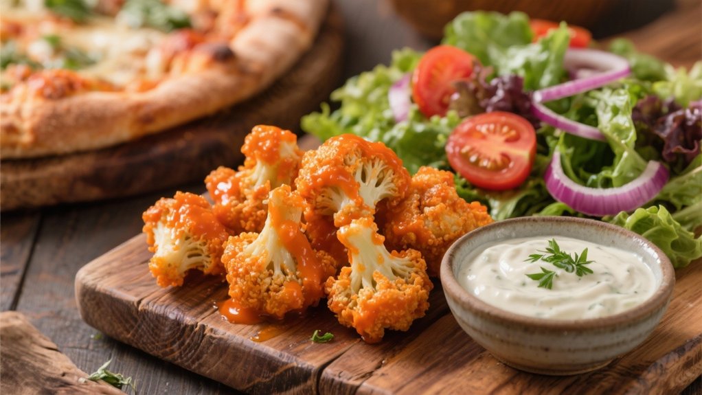 crispy buffalo cauliflower bites