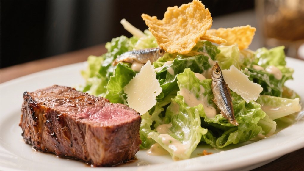 crispy caesar salad contrast