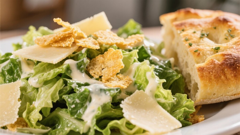 crispy caesar salad contrast