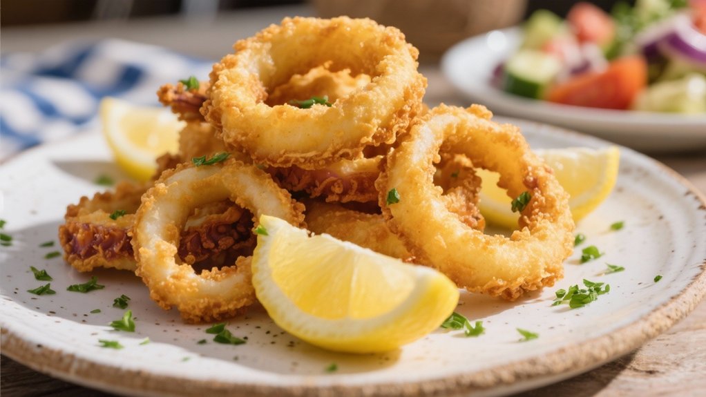 crispy calamari with lemon