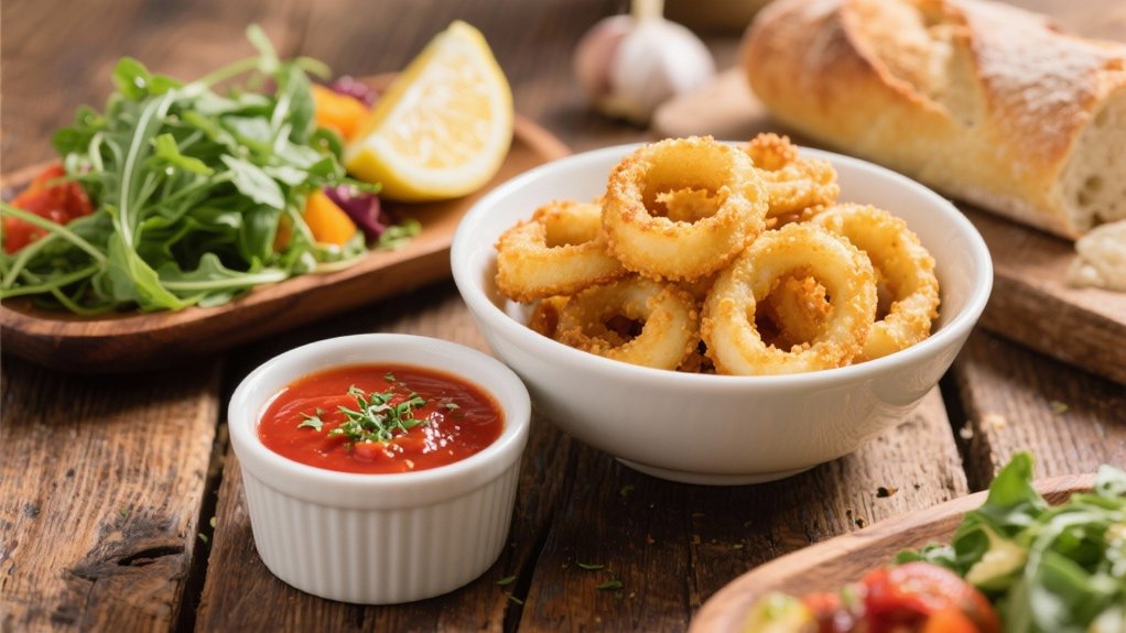 crispy calamari with marinara