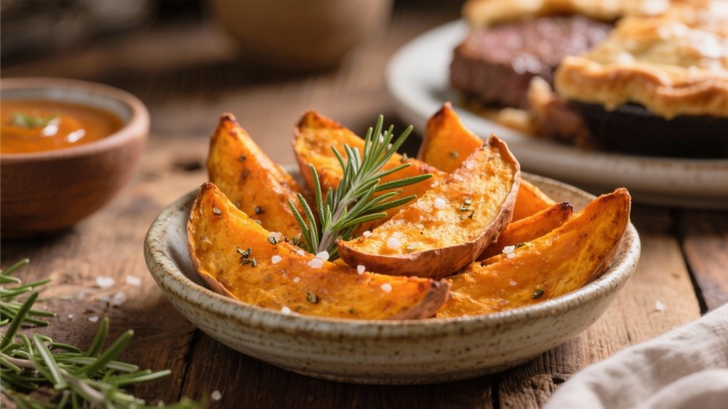 crispy caramelized sweet potato wedges