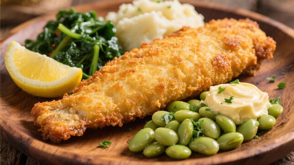 crispy catfish with lima beans