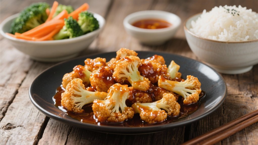 crispy cauliflower with sauce