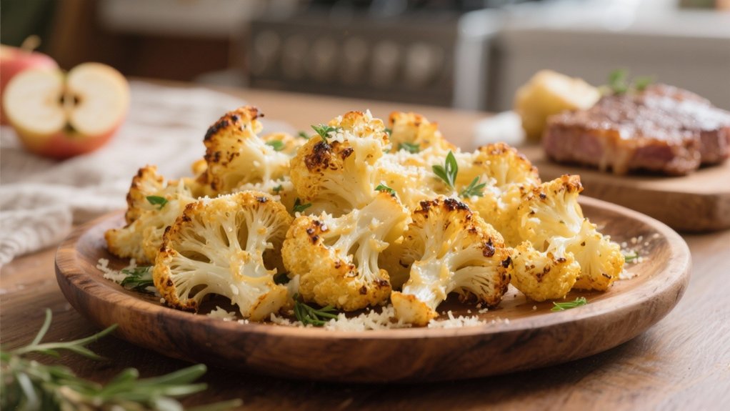 crispy cheesy cauliflower side