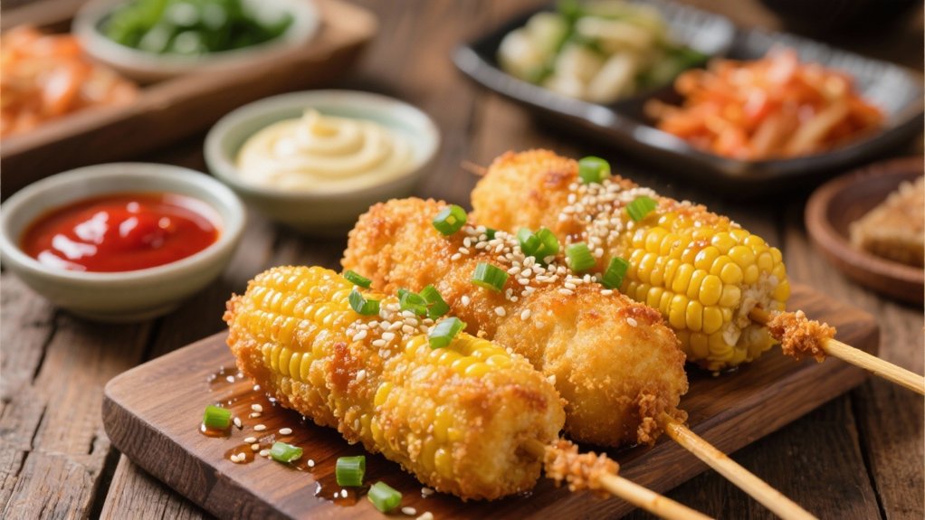 crispy cheesy korean corn dogs