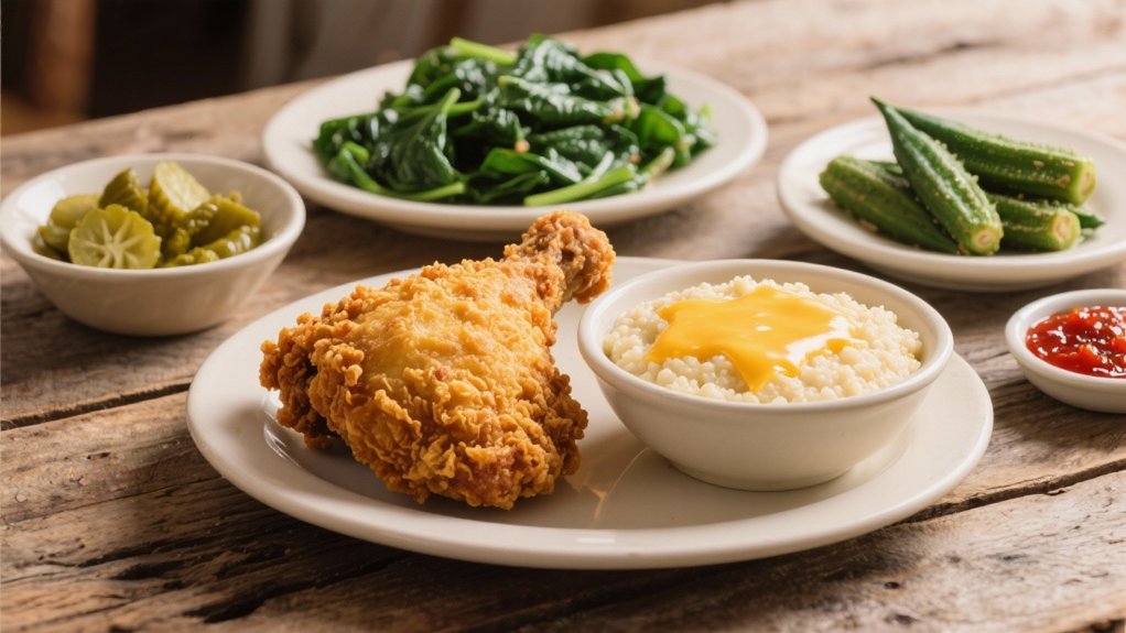 crispy chicken creamy grits