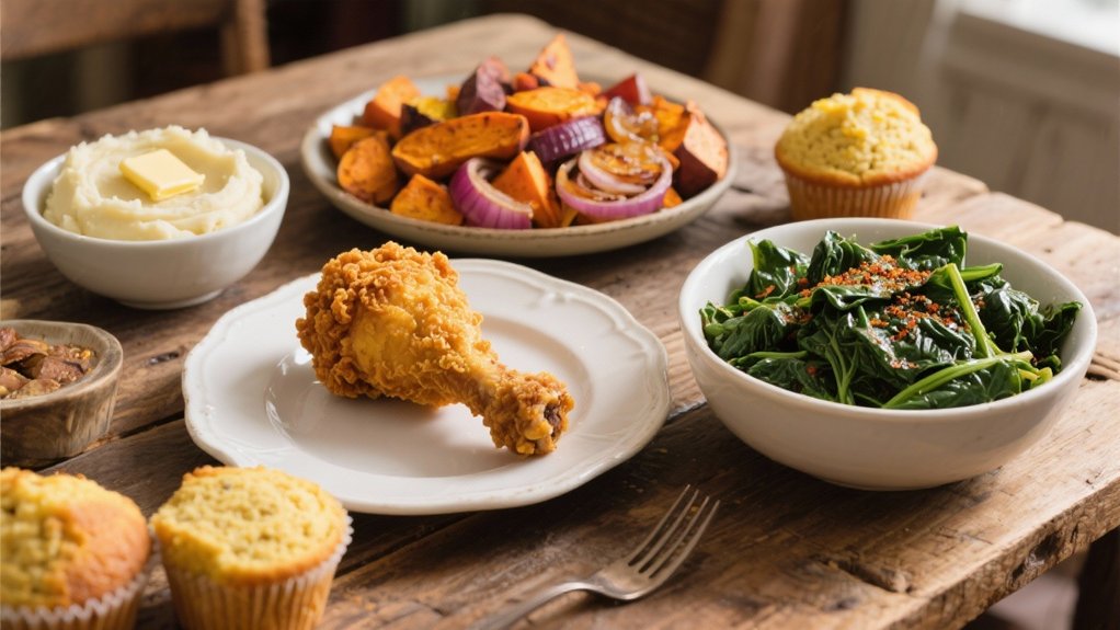 crispy chicken tender greens