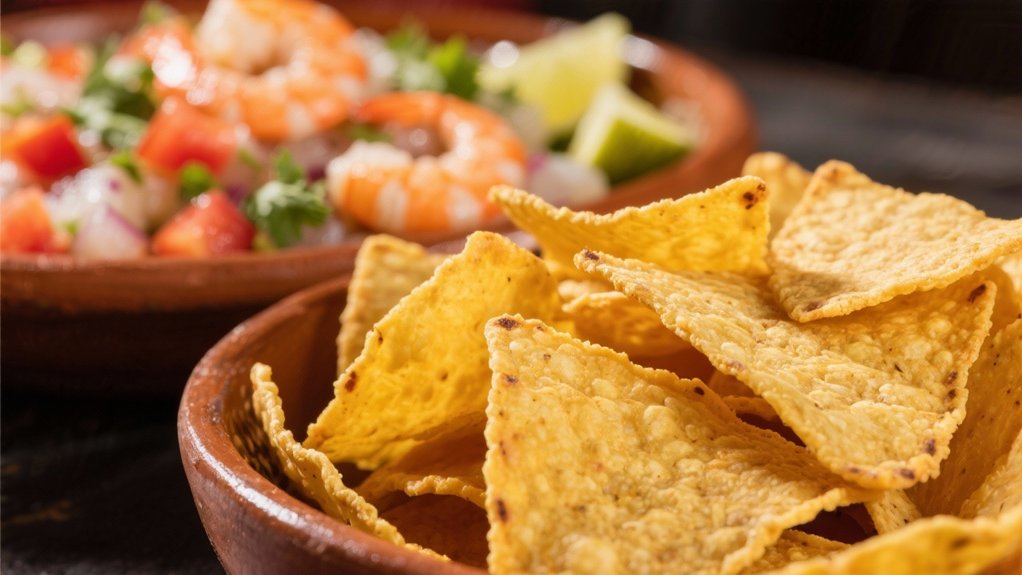 crispy chips enhance ceviche