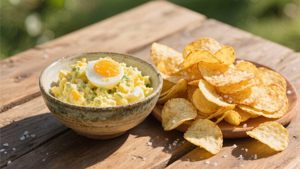 crispy chips enhance egg salad