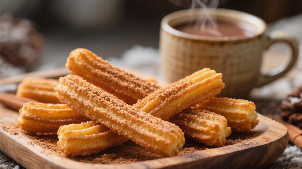 crispy churros with chocolate