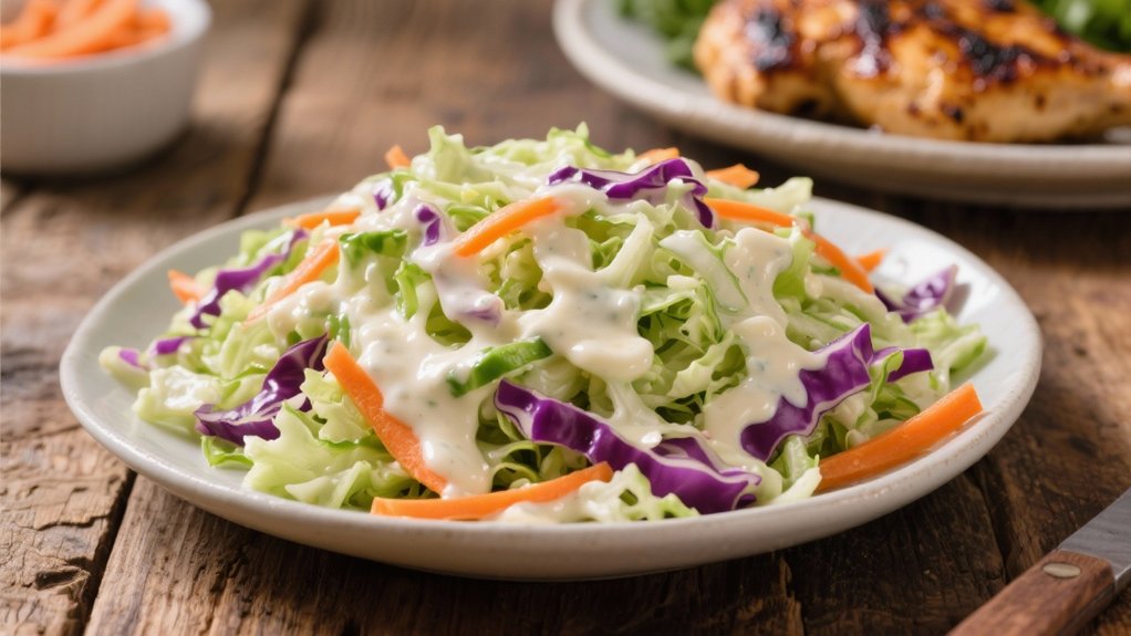 crispy coleslaw with tangy dressing