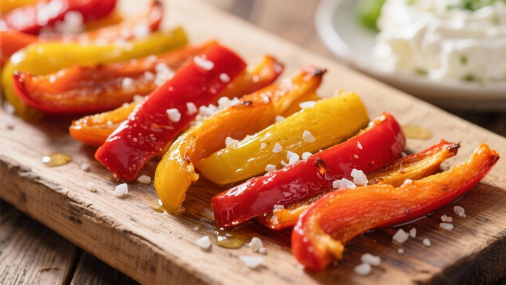 crispy colorful bell pepper strips