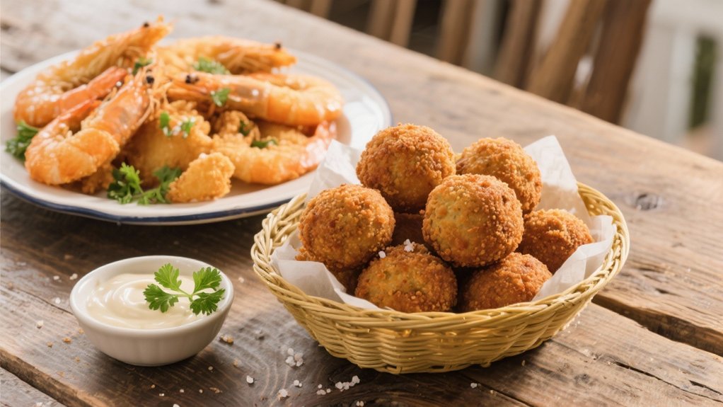 crispy cornbread seafood side
