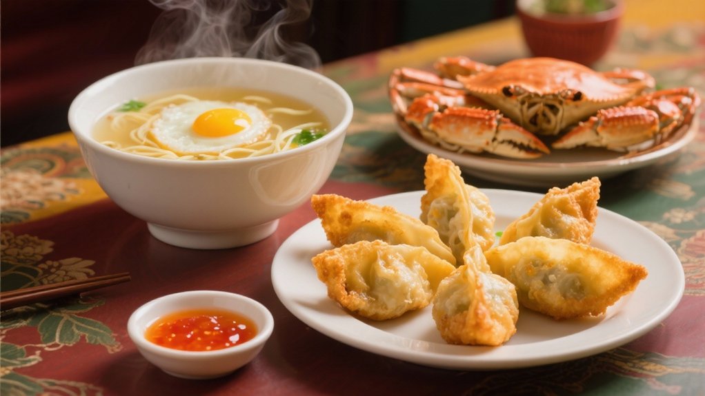crispy crab filled wontons