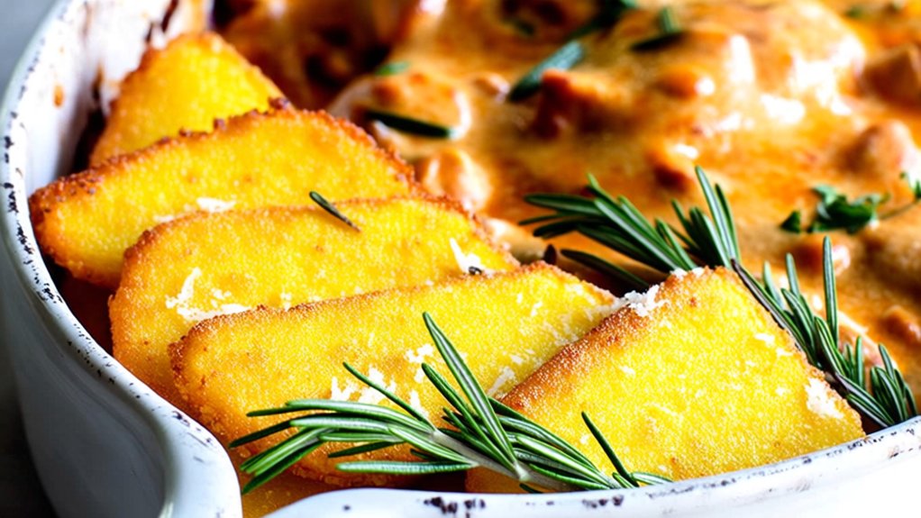 crispy creamy polenta wedges