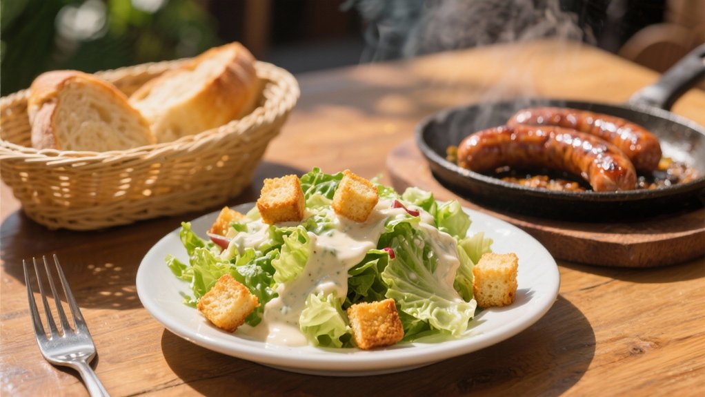 crispy croutons enhance caesar