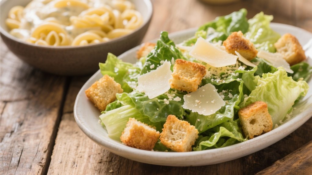 crispy croutons enhance salad