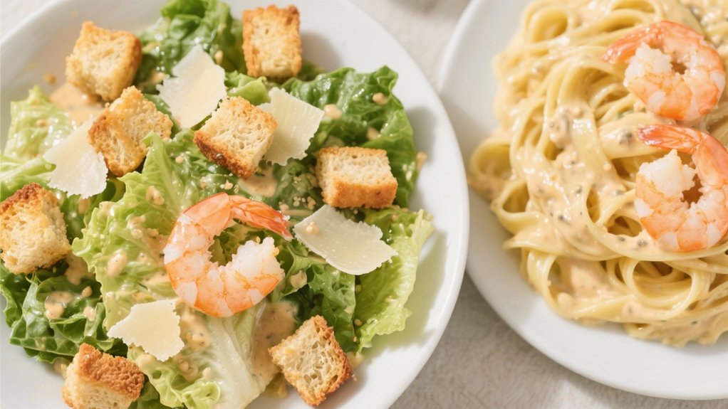 crispy croutons enhance salad