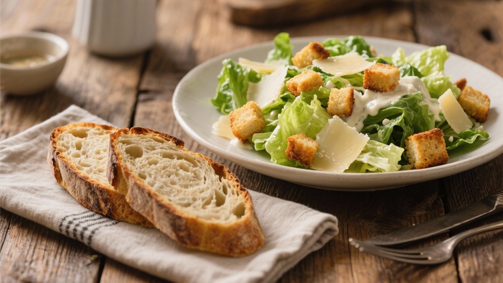 crispy croutons tangy dressing