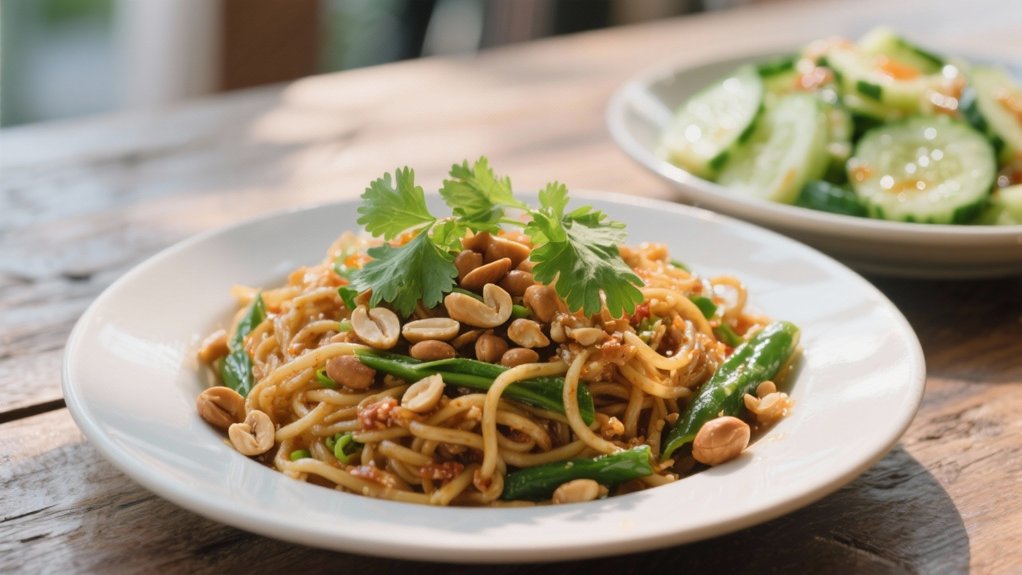 crispy cucumber meets creamy noodles