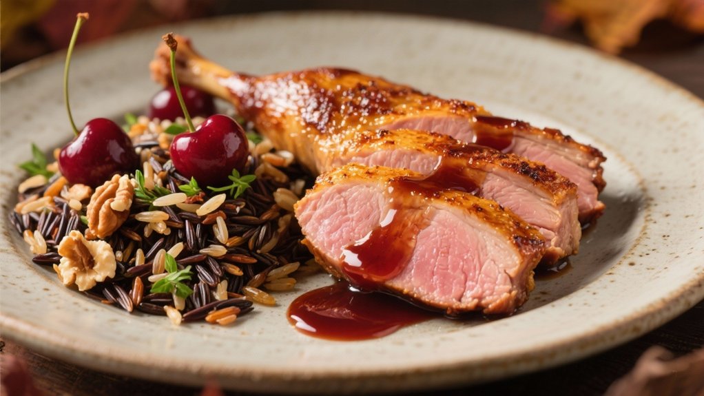 crispy duck sweet cherry sauce