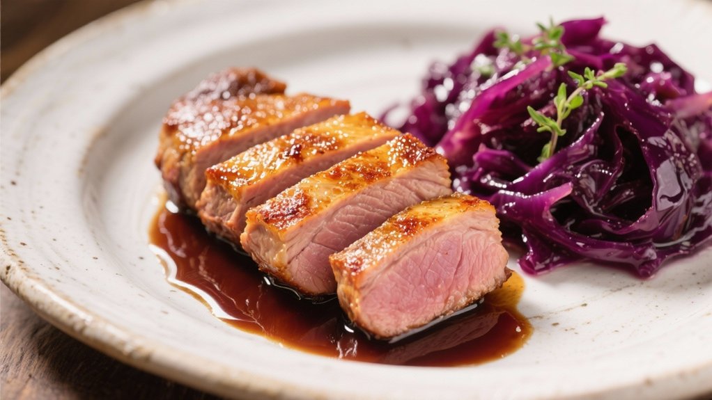 crispy duck tender cabbage