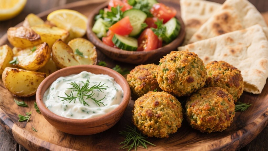 crispy falafel with tzatziki