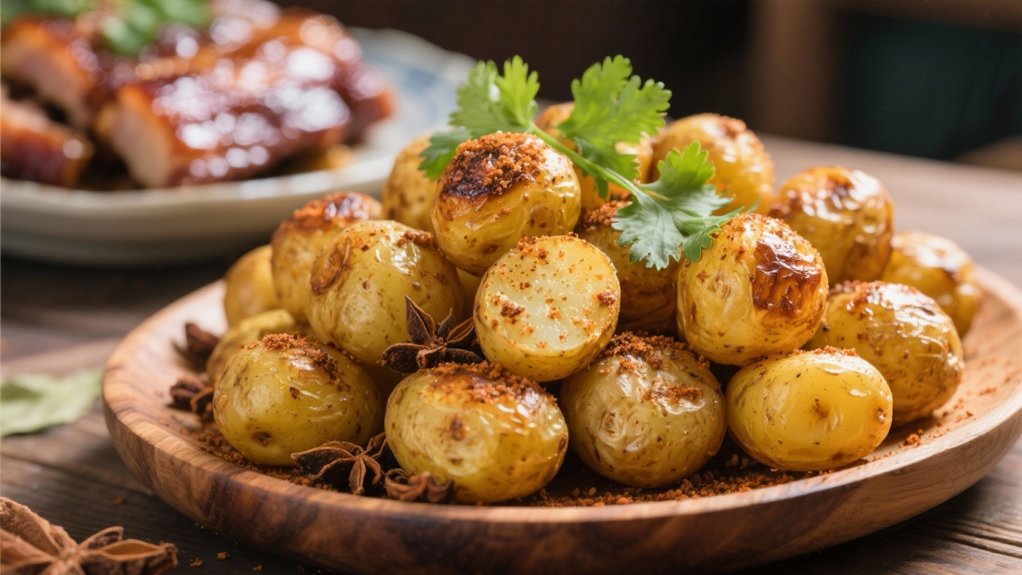 crispy five spice roasted potatoes