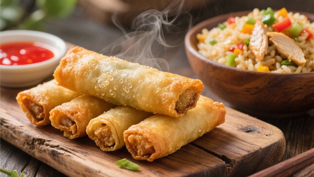 crispy flavorful spring rolls