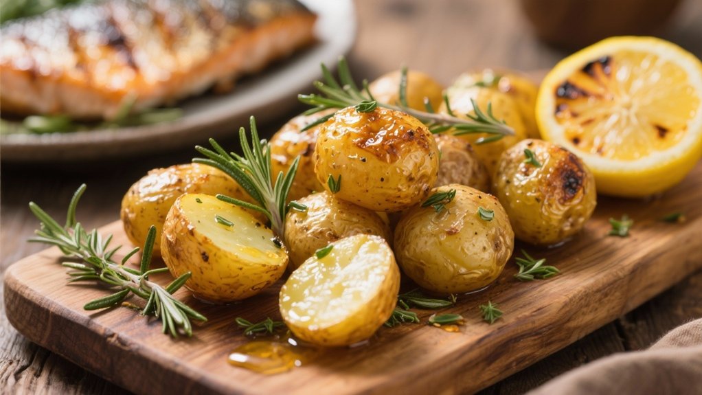 crispy fluffy herb roasted potatoes