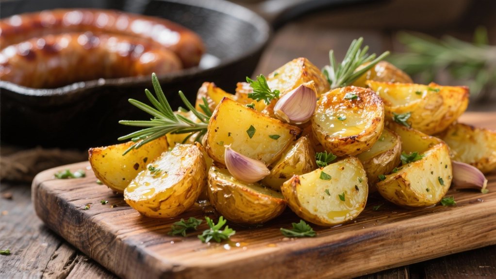 crispy fluffy herbed potatoes