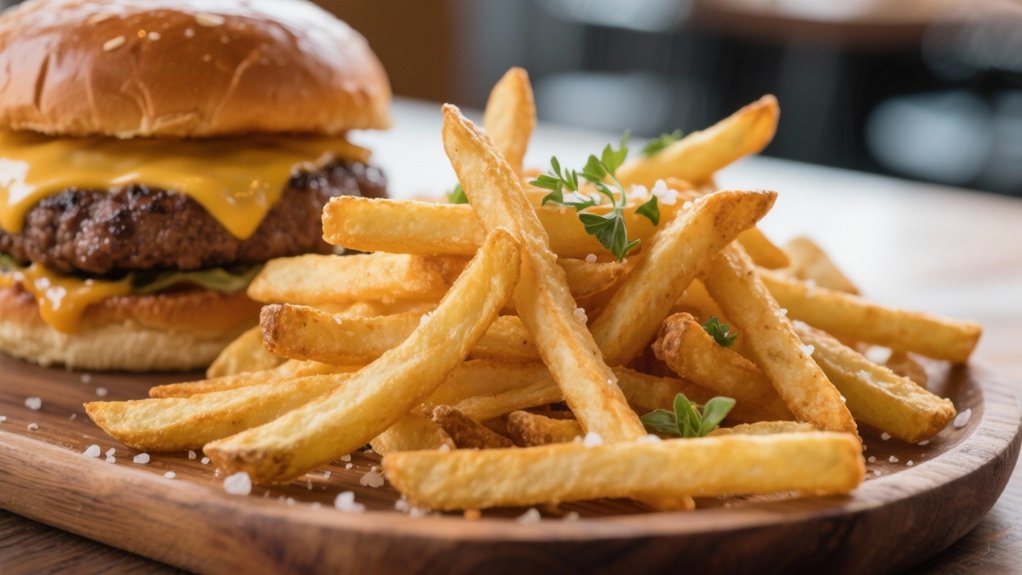 crispy fries and sauces