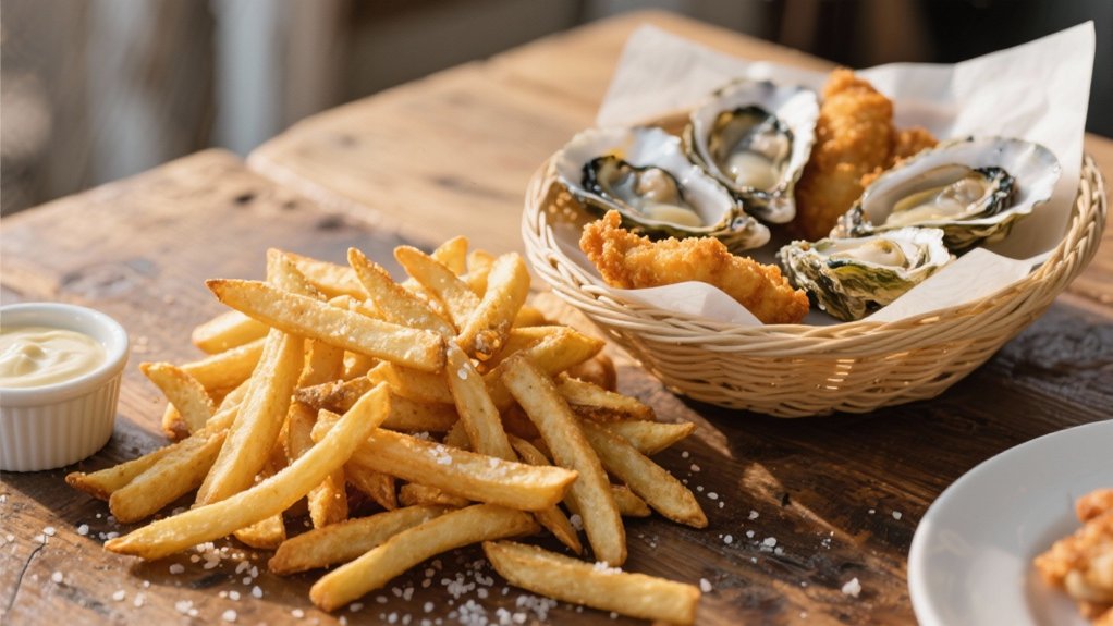 crispy fries with oysters