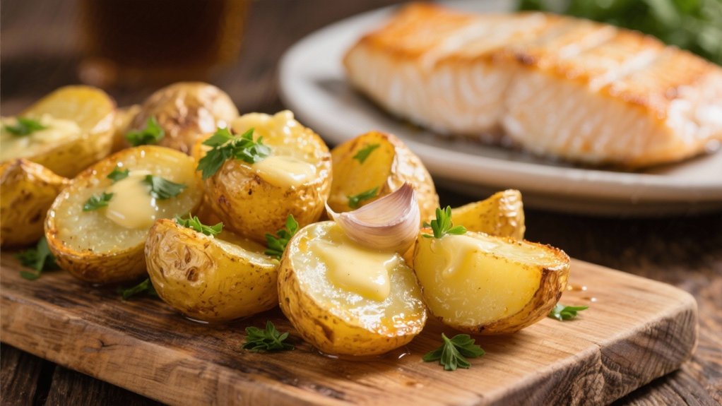 crispy garlic butter potatoes