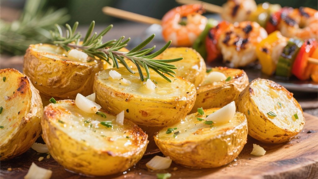 crispy garlic herb potatoes