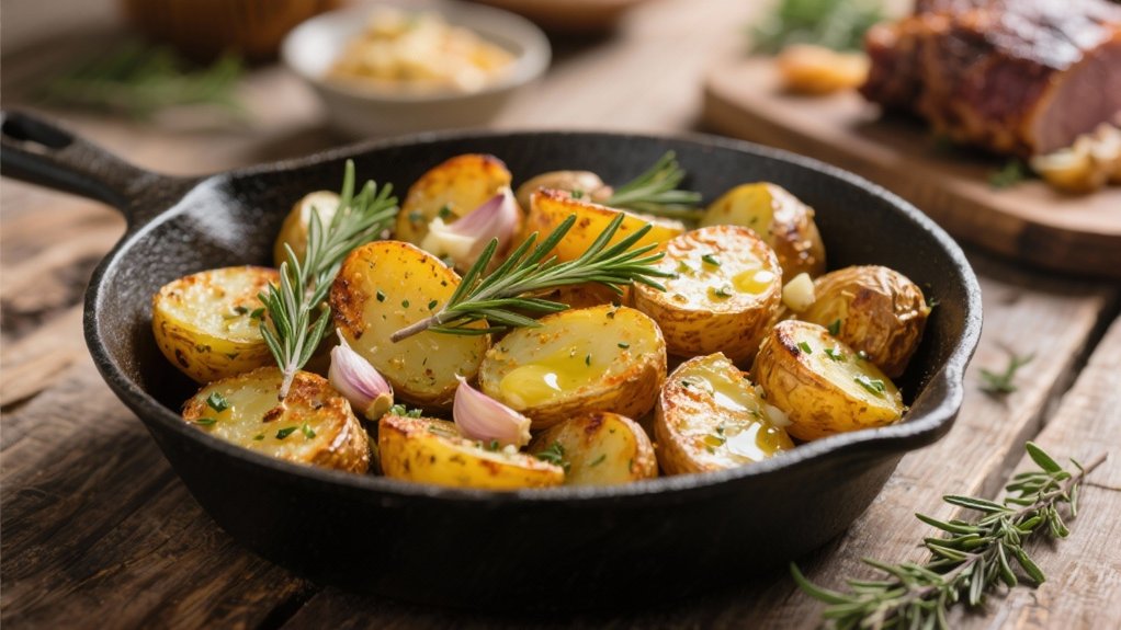 crispy garlic herb potatoes