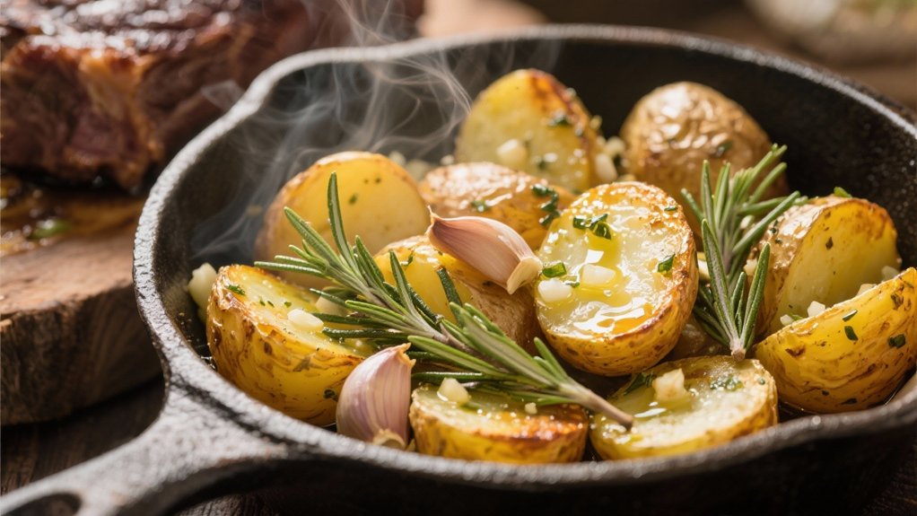 crispy garlic herb potatoes