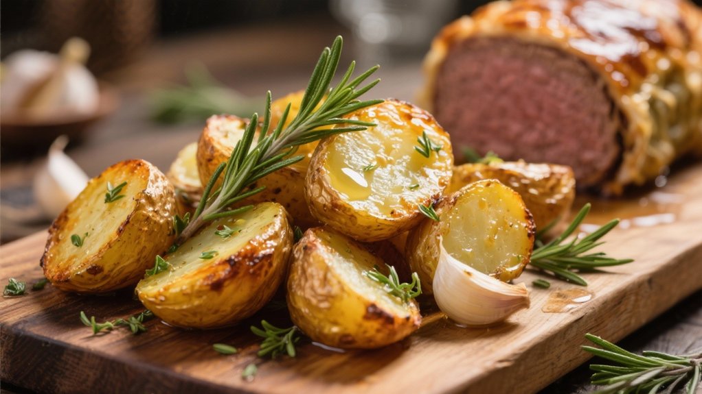 crispy garlic herb potatoes