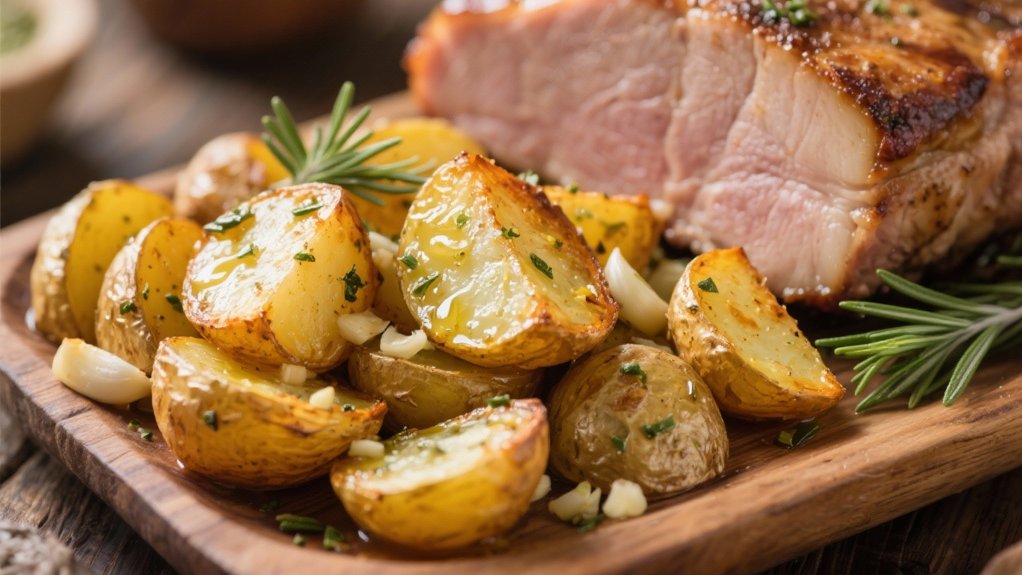 crispy garlic herb potatoes