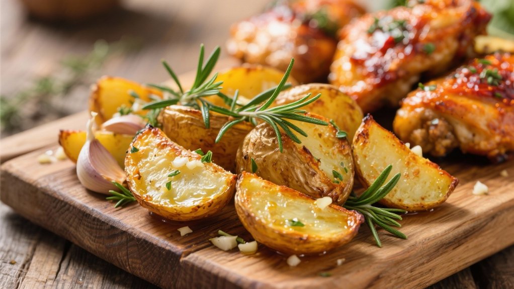 crispy garlic herb potatoes